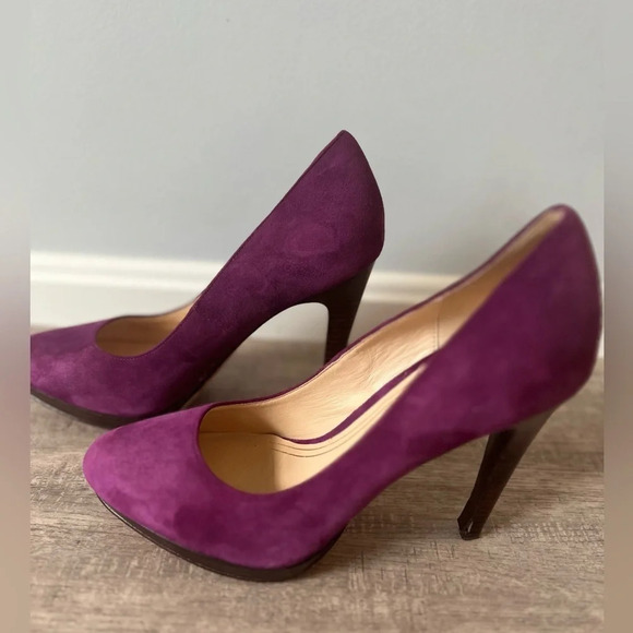 Cole Haan Purple Suede Heels - Picture 1 of 6